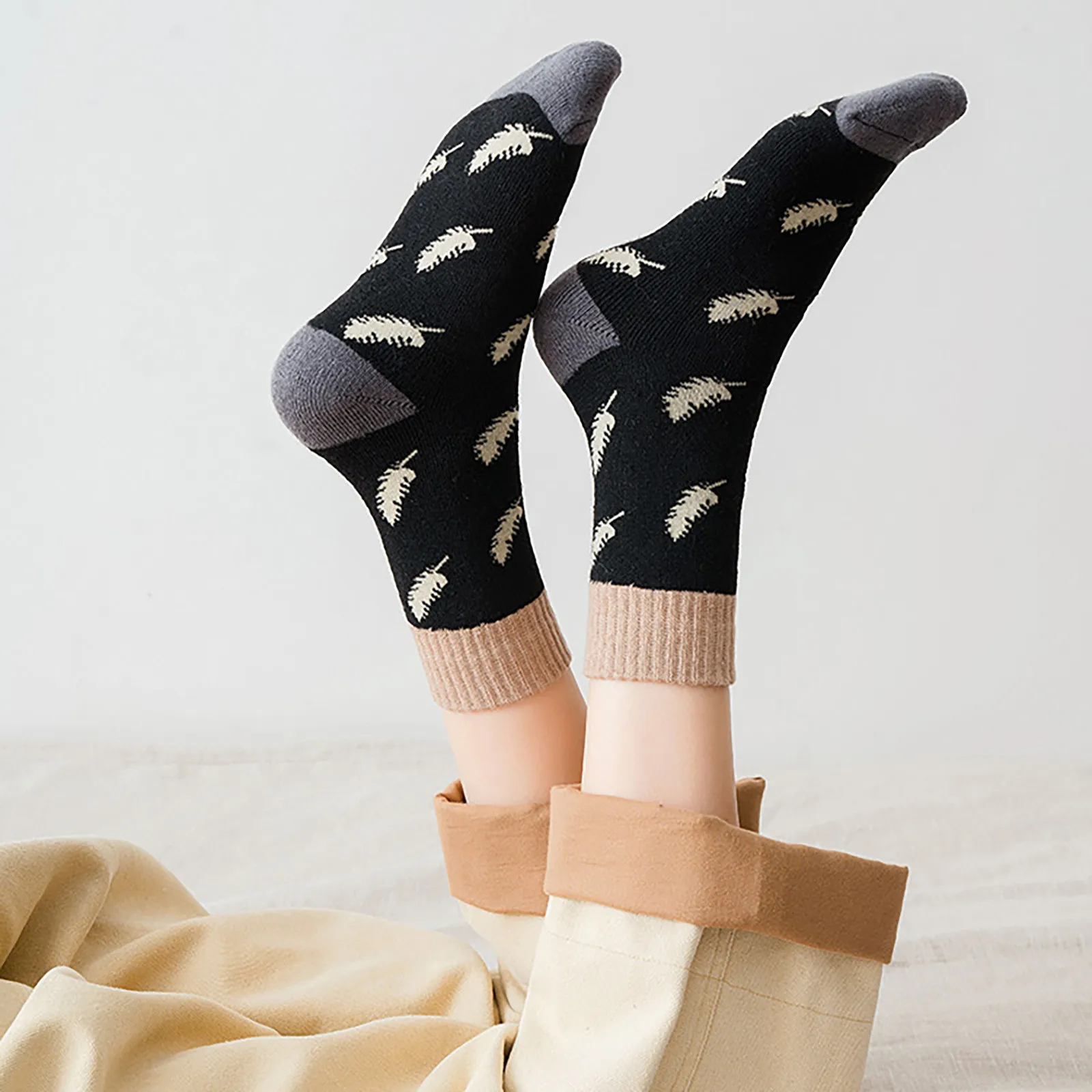 

Women Warm Fuzzy Socks Winter Coral Fleece Socks Middle Cute Sock Project Bag Boot Socks Womens Warm Socks Size 10