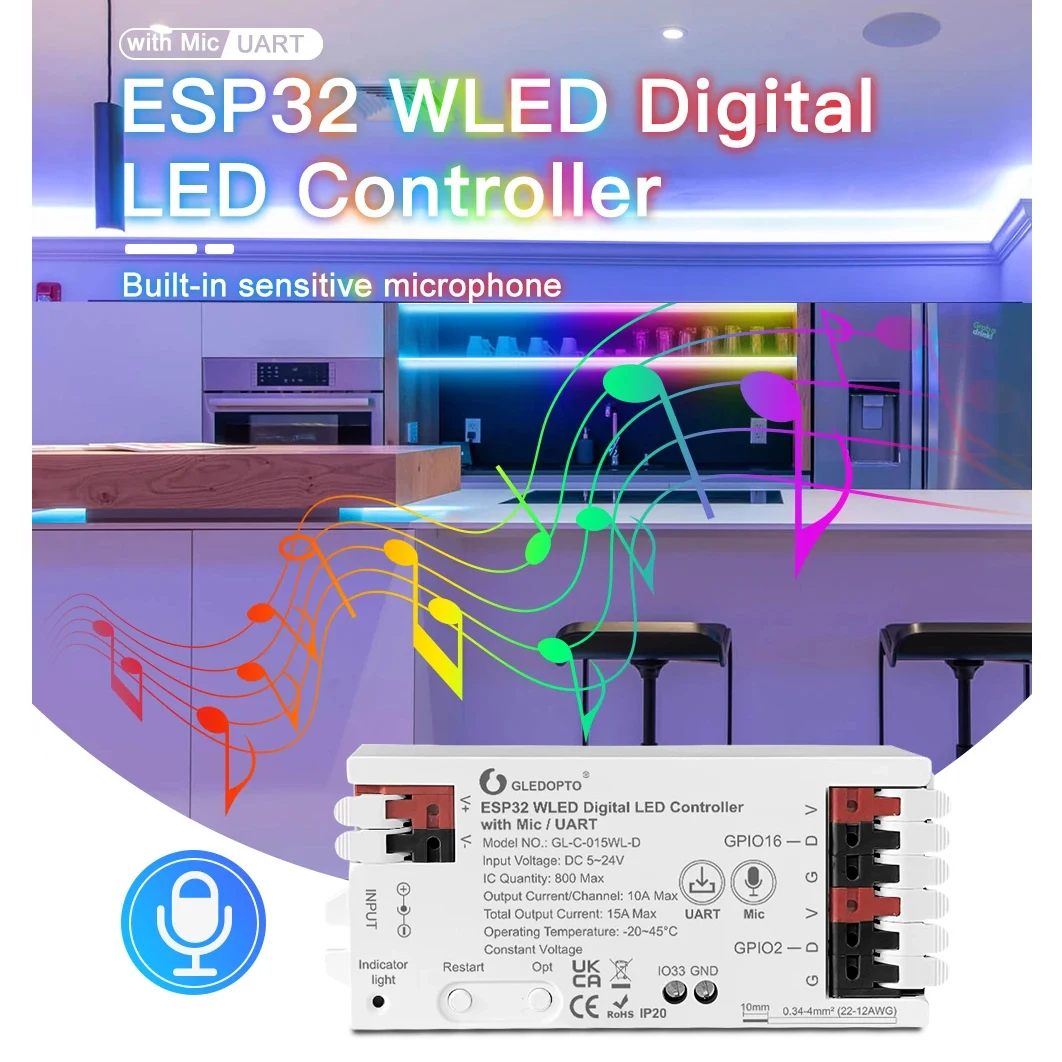 

RGB-контроллер GLEDOPTO GL-C-015WL-D для ленточного освещения