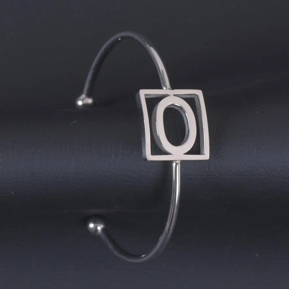 

New Aarrive O Letter Bracelet Stainless Steel Silver Color Name Bangle