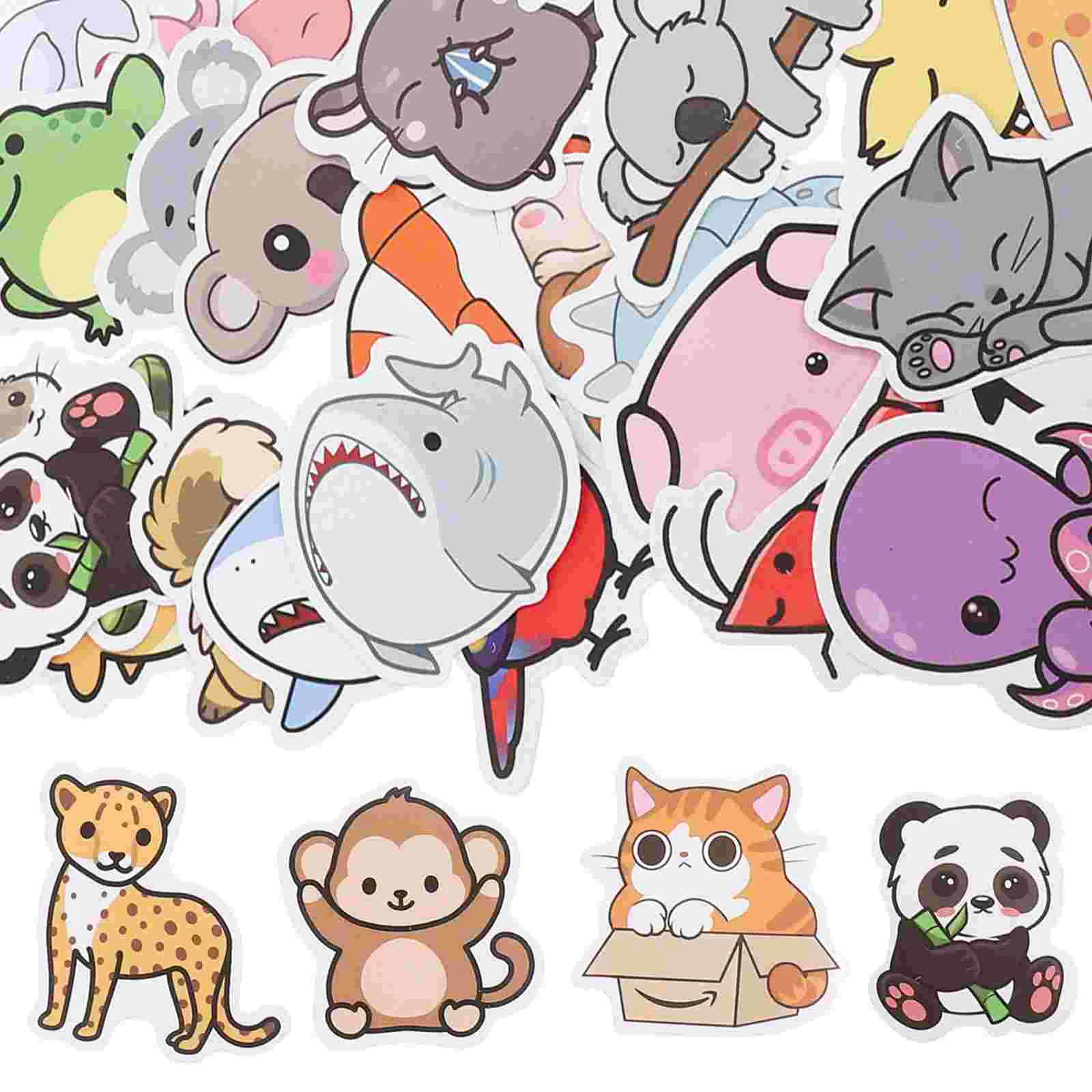 

50 Sheets of Animal Shaped Sticker Notebook Animal Stickers Travel Case Sticker for Scrapbook Cup Suitcase