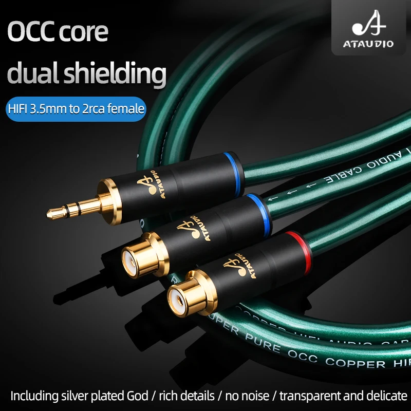 Аудиокабель HiFi от 3 5 мм до 2RCA гнездовой аудиокабель 7N OCC