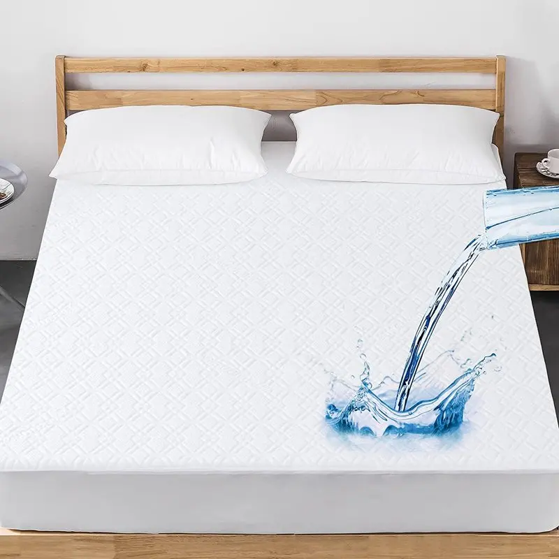 

Queen Mattress Protector Cooling Bamboo Waterproof Mattress Pad Cover,