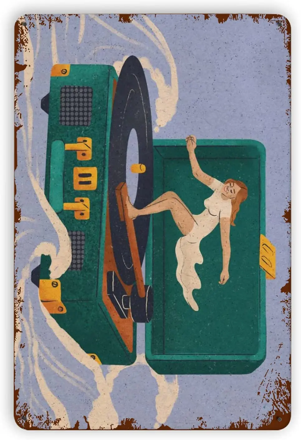 

Riding The Wave Print, Surfer Poster, Surfing, Vinyl, Music, Summer Art Print, Retro, Vintage, Boho, Bohemian