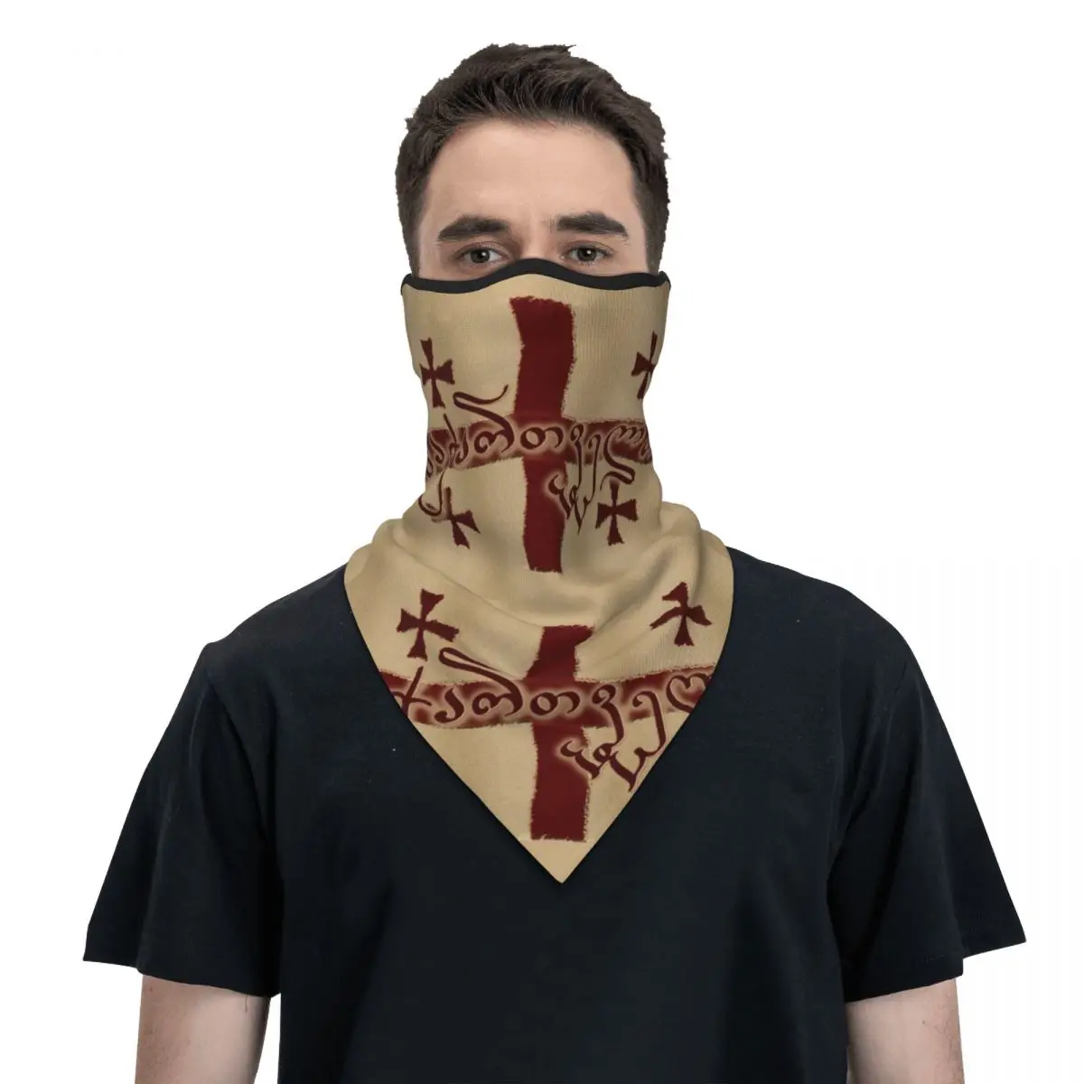 

Republic Of Georgia Flag Bandana Neck Warmer Men Women Winter Ski Hiking Scarf Gaiter Georgian Proud Patriotic Face Mask Cover