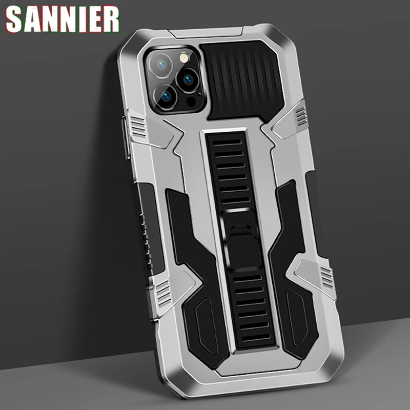 

Shockproof Armor Phone Case For iPhone 11 12 13 Pro XS Max Mini Strong Anti-Fall Bracket Case for iPhone XR X SE 8 7 6 6S Plus