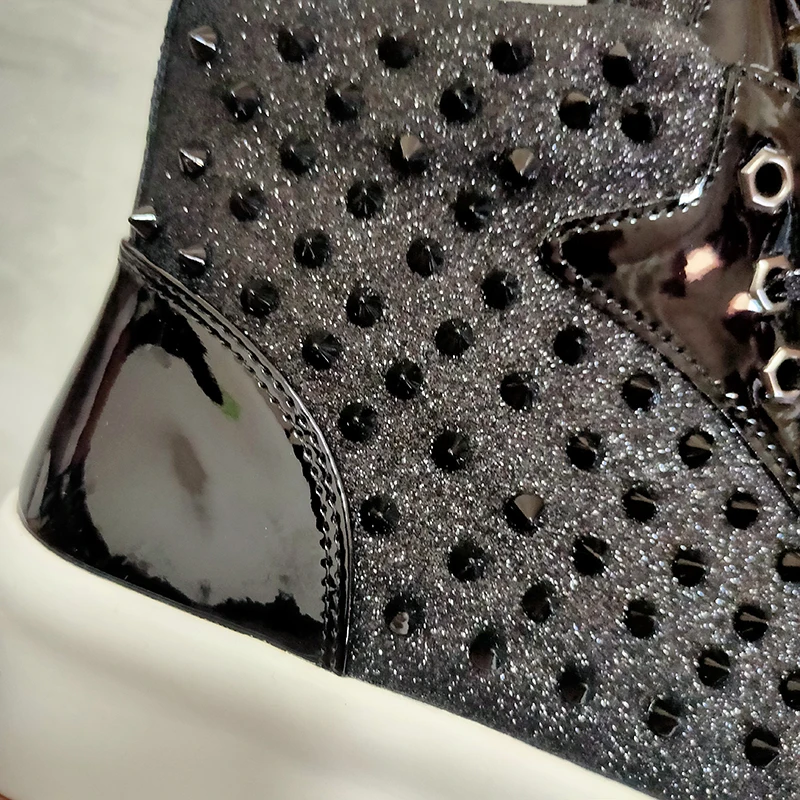 Мужские повседневные ботинки на плоской подошве с блестками