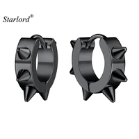 starlord men women colorful hip pop punk style stainless steel spike stud earrings black gungold plated color pse2532