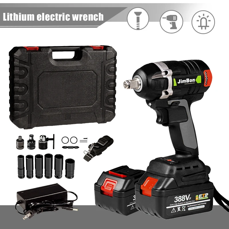 

19800mAh 630N.m Torque Rechargeable Electric Drill Brushless Cordless Electric Impact Wrench Driver Set Wrench Power Tool