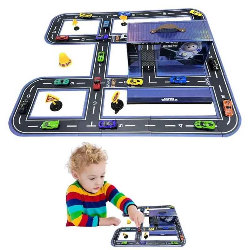 

Cars Race Track Toddler Toy Cars Sports Car Set Enhance Parent-child Interaction Cool Supercar Shape Space Theme For Puzzle