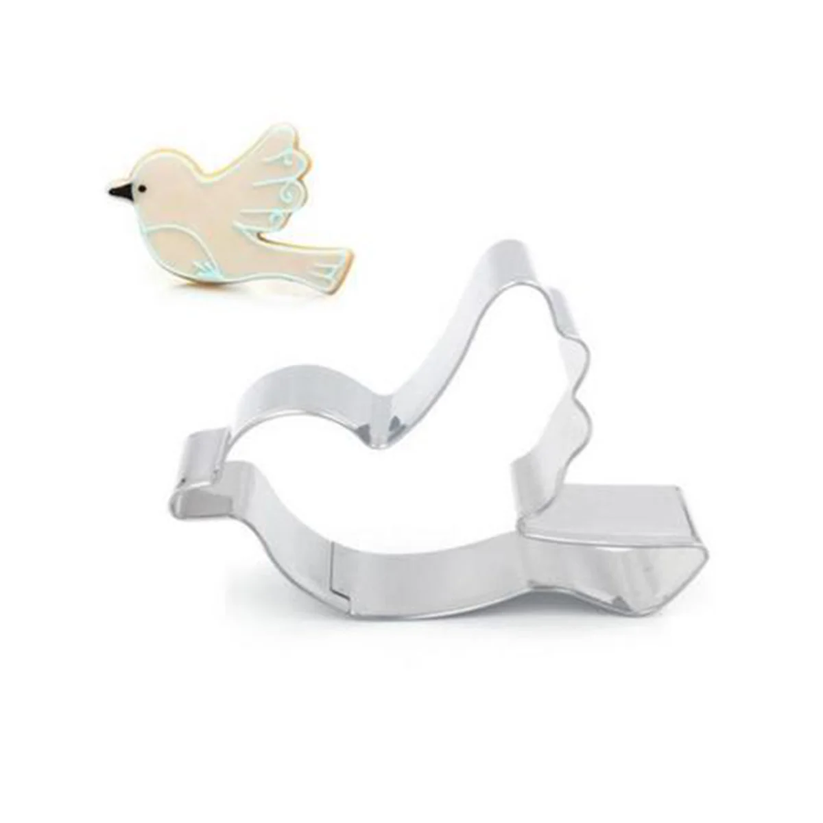 

4 Pcs Cookie Cutter Molds Stainless Steel Pigeon Shape Fondant Cutters Baking Mould for Dessert Fondant Chocolate