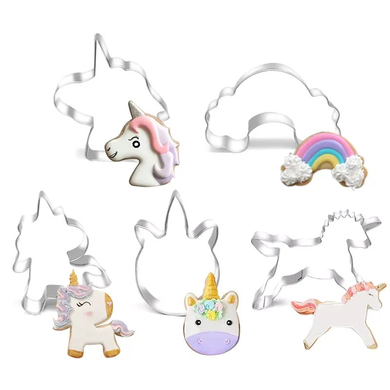 

New in Cartoon Unicorn Cookie Cutter Mould Fondant Cake Biscuit Mold Baking Tools Unicorn Birthday Party Decoration Supplies chr