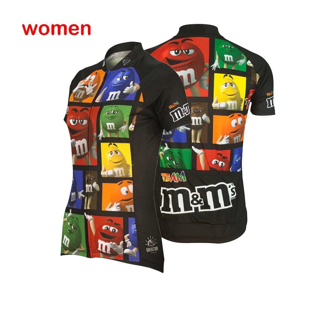 Женская мультяшная велосипедная Джерси забавная дышащая одежда с коротким