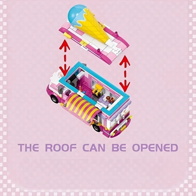 Мороженое искусственный городской вид розовый автомобиль магазин мороженого