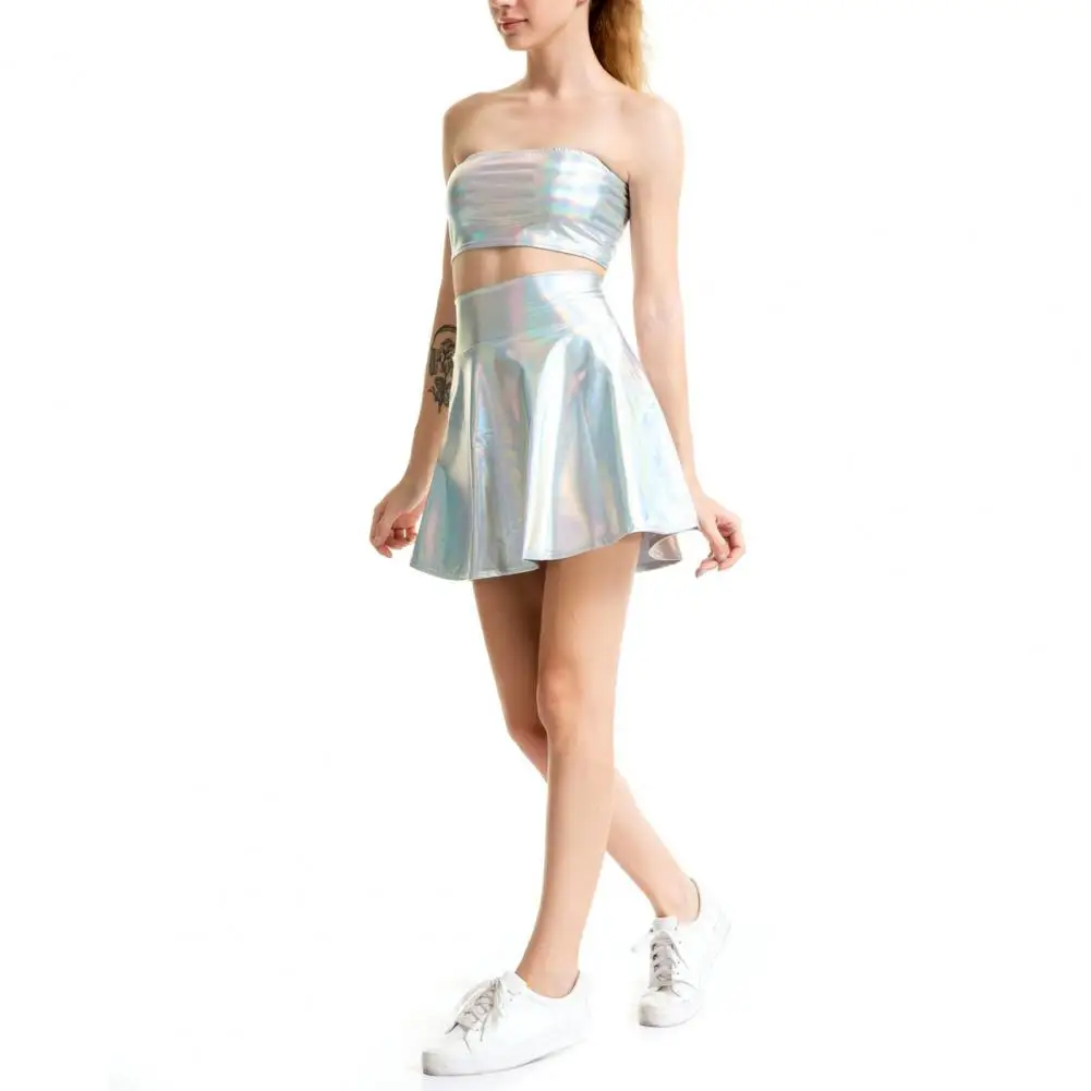 

Шикарная мини-юбка на ощупь, крутая плиссированная короткая юбка фигуристки, дышащая женская юбка с высокой талией, клубная одежда