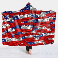 dominican republic national flag 3d hooded blanket for adult killers sherpa fleece wearable throw blanket microfiber cap blanket