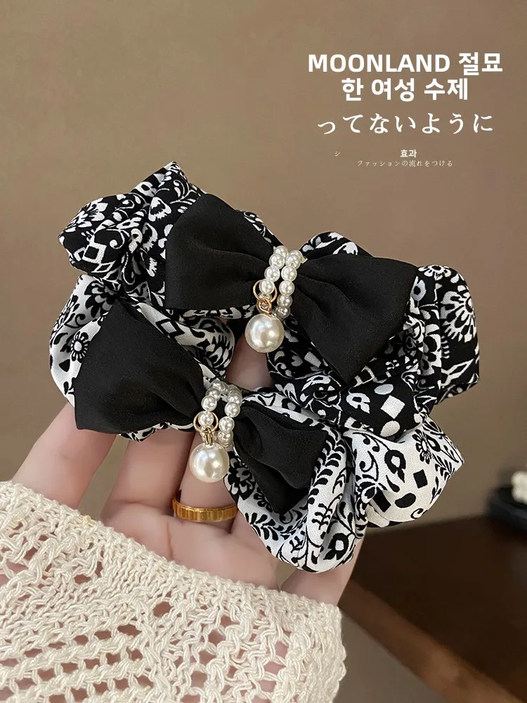 Больше чем бант элегантная жемчужная повязка для волос с толстой кишкой женская