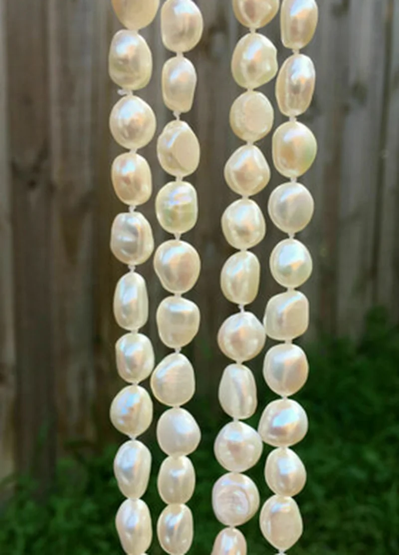 Красивое белое ожерелье из натурального пресноводного жемчуга барокко 8-9 мм 18-25”