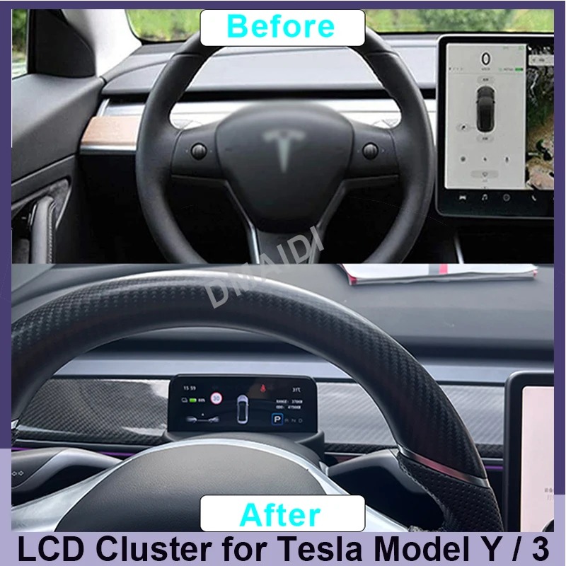 

Car LCD Cluster instrument 4.6 inch multimedia dashboard Modification For Tesla Model Y/ Model 3 Mulitmedia Panel