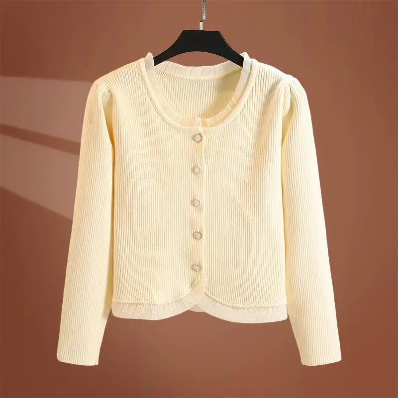 Подол асимметричный кружевной толстый кардиган осенне-зимняя утолщенная