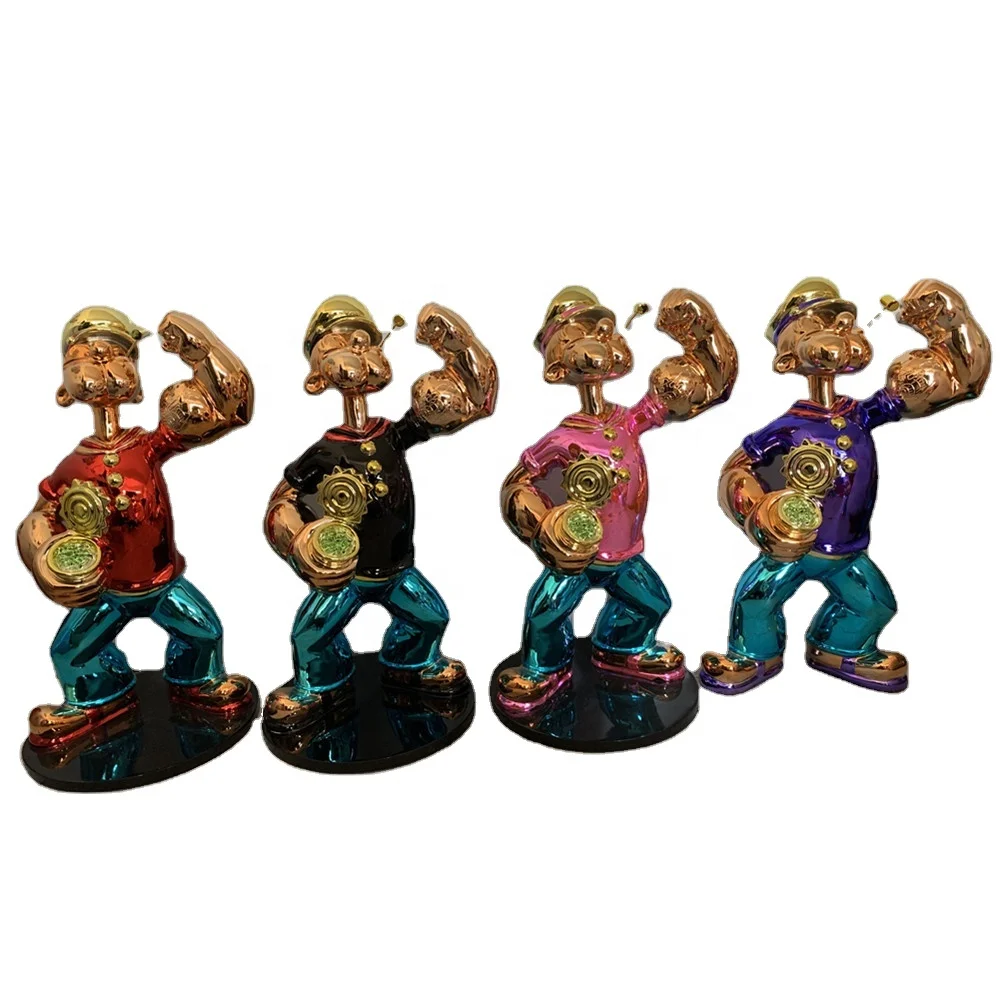 

Famous Art Decoration 4 Colors Small Popeye Statue Resin Popeye Sculpture Home Decoration