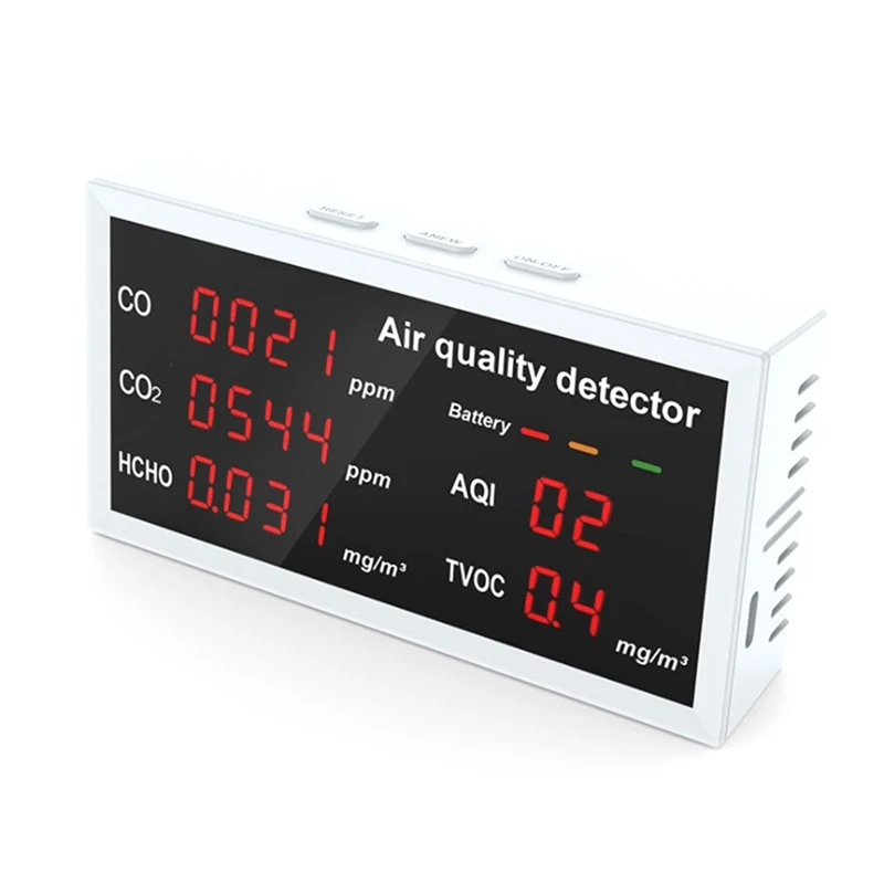 

Hot Indoor Air Quality Monitor Rechargeable For Maldehyde CO CO2 HCHO TVOC AQI Detector Real Time For Car Home Office