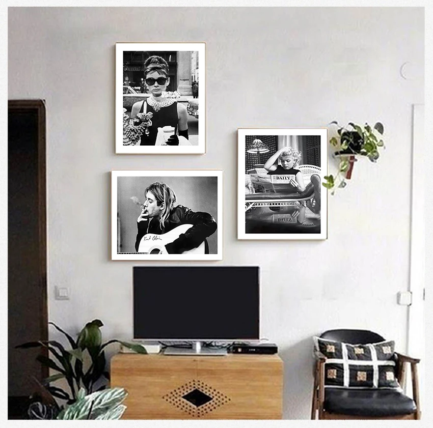 Черно-белая Настенная картина для гостиной современные декоративные картины