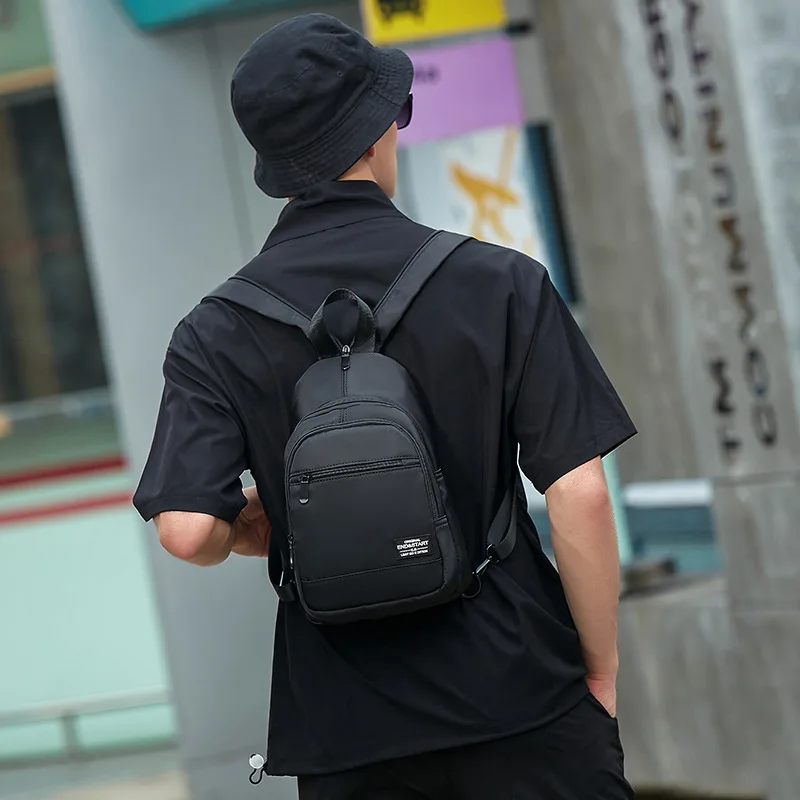 Fashion Small Black Shoulder School Bag For Man 2022 Canvas 