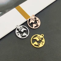 5pcslot for women men world map pendant stainless steel used for jewelry earring pendant necklaces bracelet accessories present