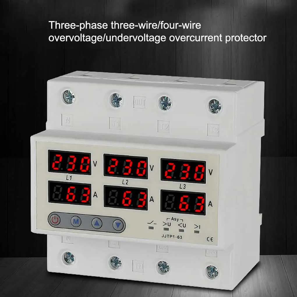 

Home Hotel Digital 3 Phase Relay Wide Range Under Voltage Protector Voltmeter Ammeter Electronic Component 100A