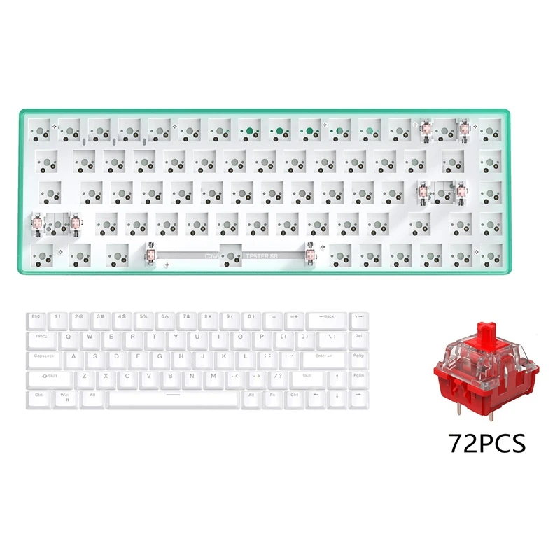 

Механическая клавиатура TESTER68 под заказ + красная ось + фотография, горячая заменка, 2,4 ГГц, Двухрежимная Беспроводная Bluetooth клавиатура