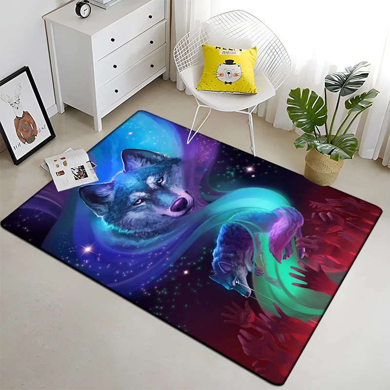 3D Art Fantasy Wolf Printed Carpet for Living Room Large Area Rug Soft Carpet Home Decoration Yoga Mats Boho Rugs Dropshipping
