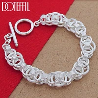 doteffil 925 sterling silver bracelets snake chain screw fits european silver charms 20cm length diy fashion jewelry gift