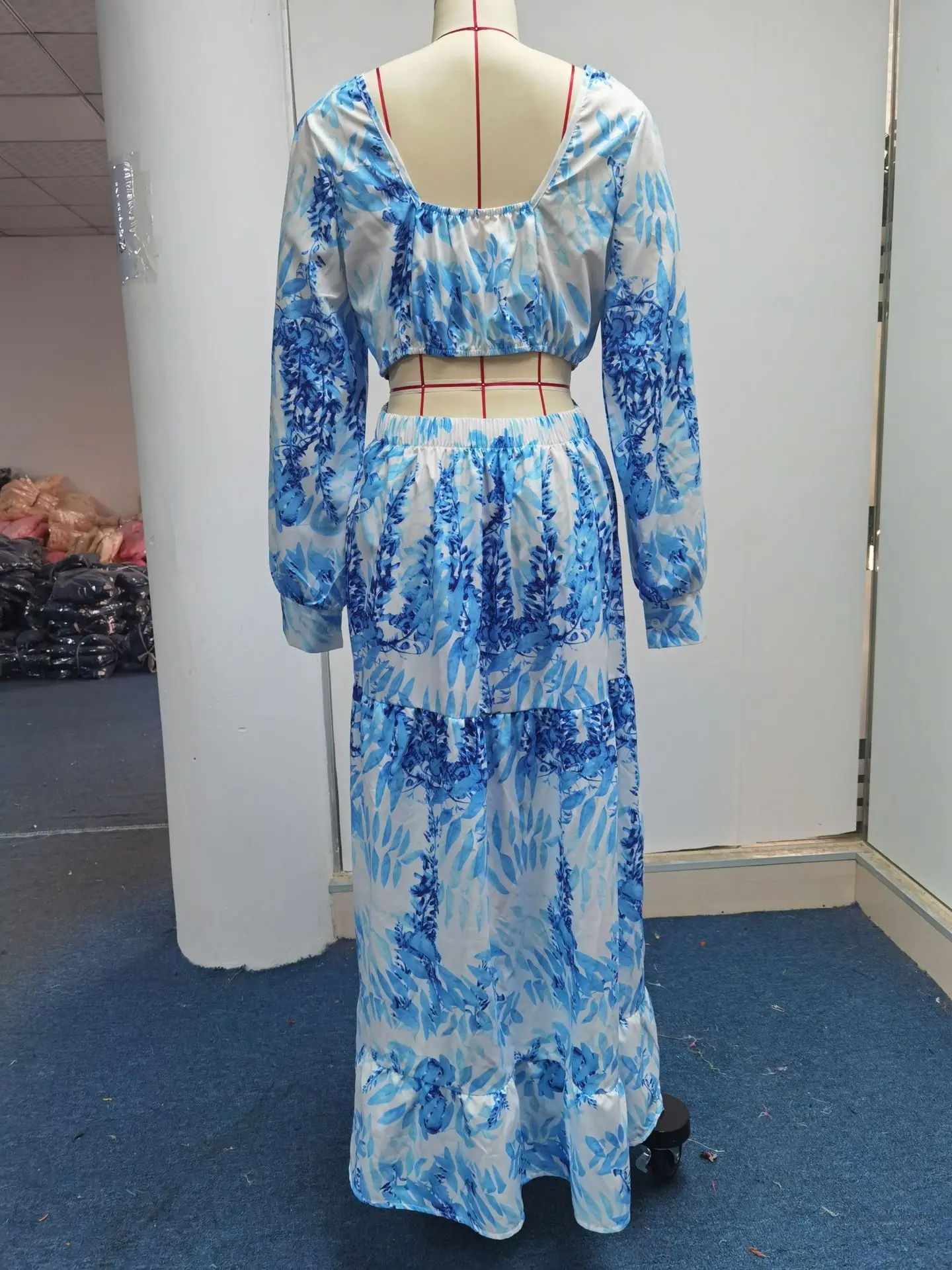 Women Beach Cover Up 2022 Summer Sexy V-Neck Backless Hollow Out Lantern Sleeve Maxi Dress Female Club Party Long Dresses