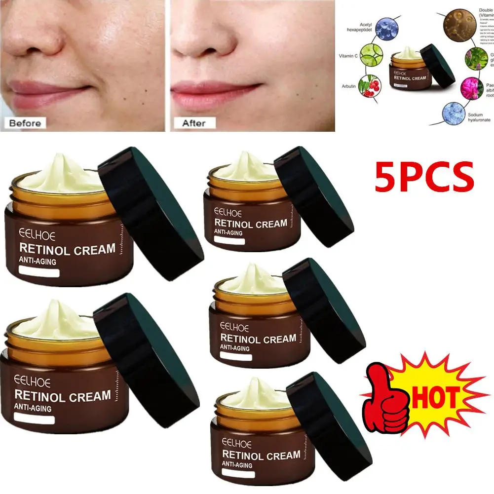 

5pcs Retinol Face Cream Anti-Aging Remove Wrinkle Firming Lifting Whitening Brightening Moisturizing Facial Skin Care Hot