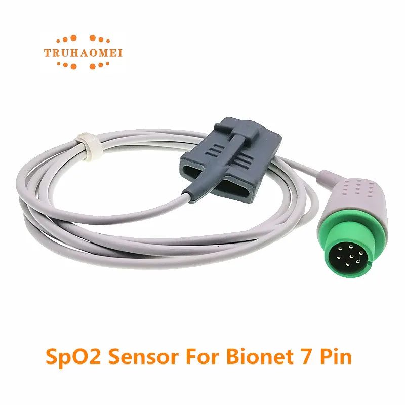 Фото 7-контактный круглый датчик SpO2, совместимый с Bionet BM3, BM5, BM7, многоразовый пульсоксиметр, датчик частоты пульса для новорожденных, детей, взрослых и ветеринарного использования. №4