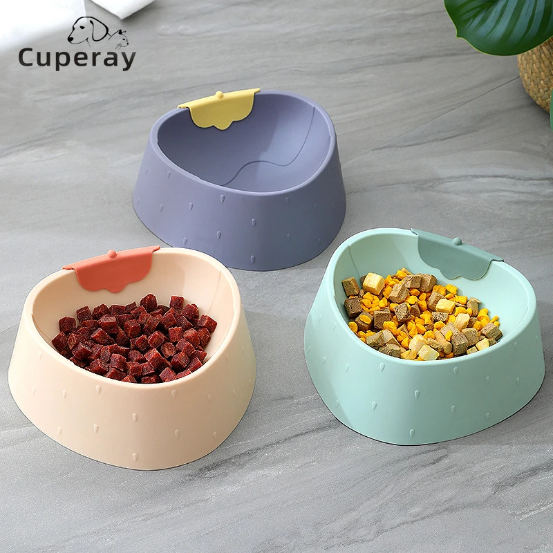 

Pet Dog Feeding Food Bowls Water Bowl Puppy Shock-proof Non-slip Lovely Strawberry Shape Feeder Slow Food Dish Pet Supplies