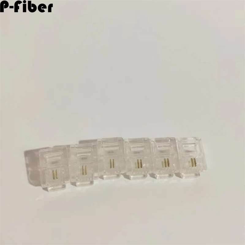 Телефонная кристаллическая головка 100 шт. 1000 2-ядерный 6p2c RJ11 голосовой провод