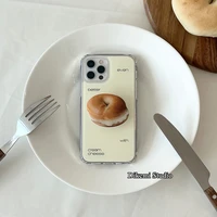 korea ins milk yellow letter bagel bread bracket case for iphone1312promax11xsmaxxr mobile phone case soft cover