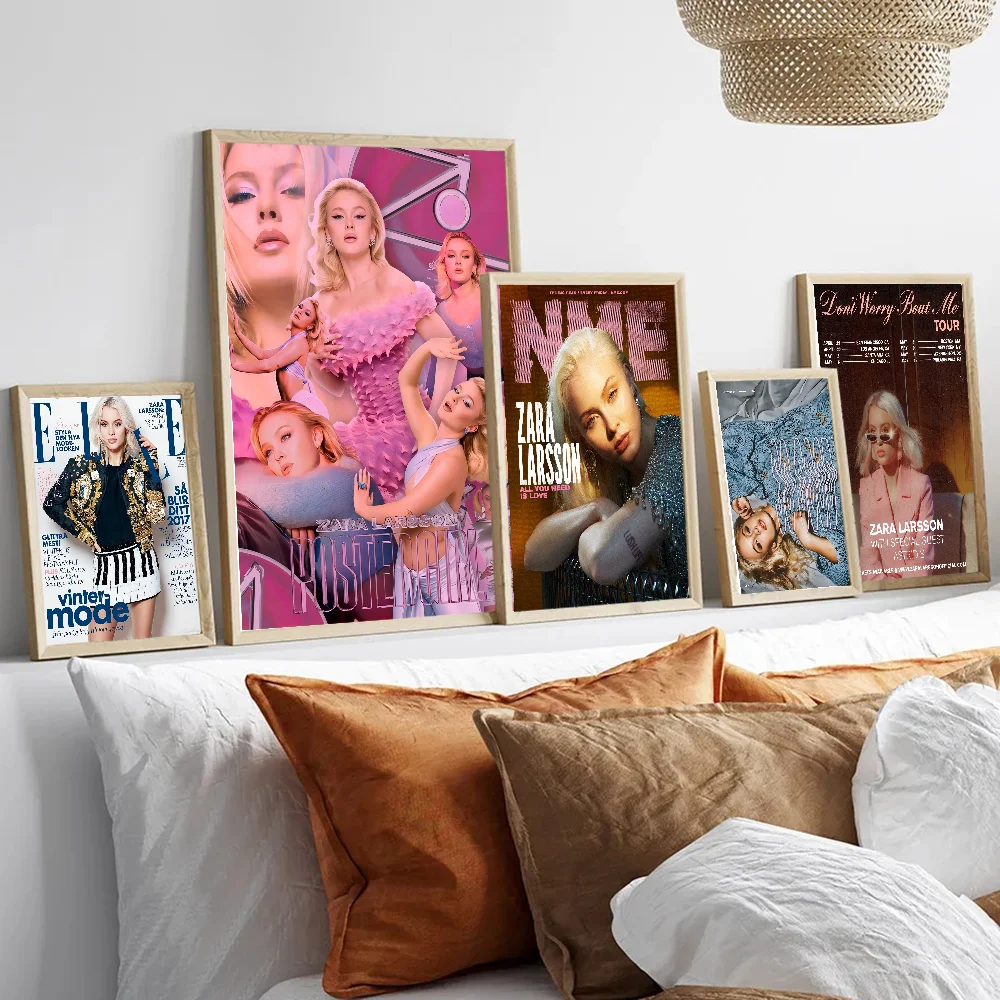 Ретро Горячая Певица Z-zara Ларссон Плакат Высококачественная Музыка Аниме Стикер