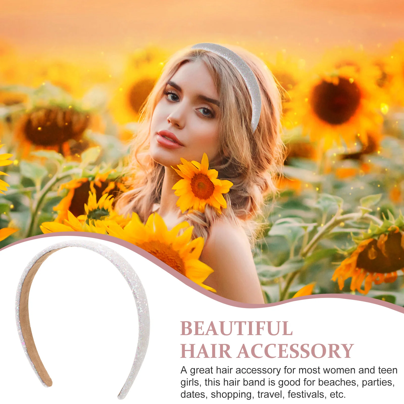 Повязка на голову с золотыми блестками цветные повязки для девочек 8–12 лет