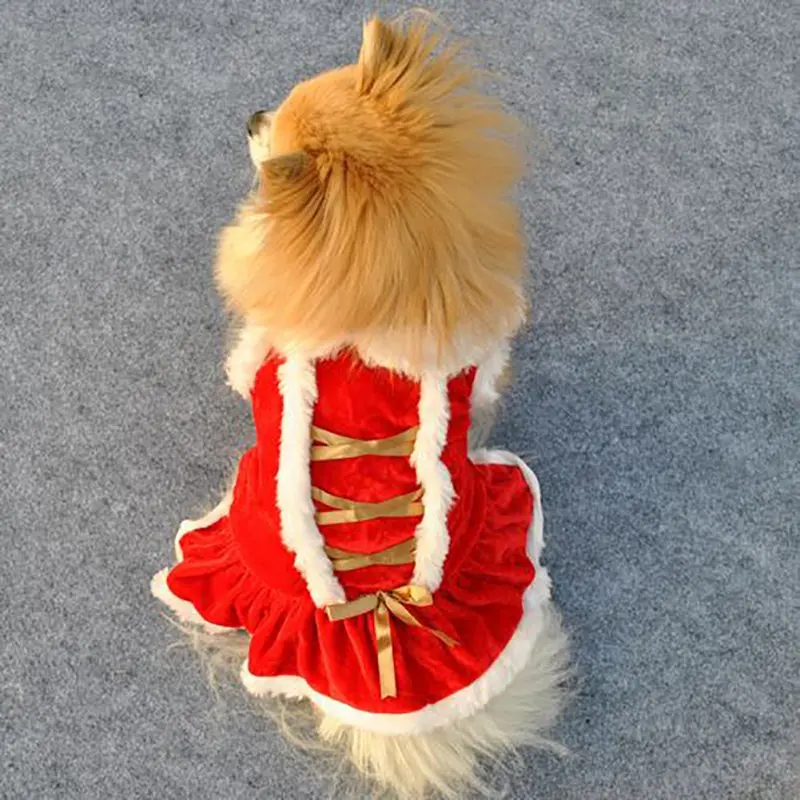 

Christmas Dog Dress Winter Pet Dog Clothes Dog Xmas Costume Dog Yorkie Chihuahua Cat Clothes Dresses Pet Clothing
