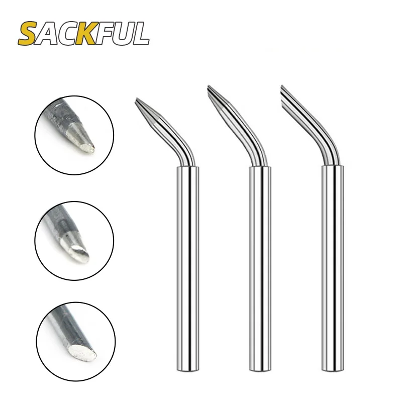 3 шт. 60 Вт наконечник для паяльника TD6-2C 3C 4C конические/Изогнутые сварочные