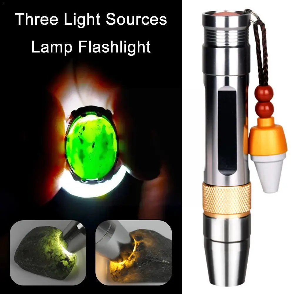 

Портативный фонарик с тремя источниками света, 395 нм