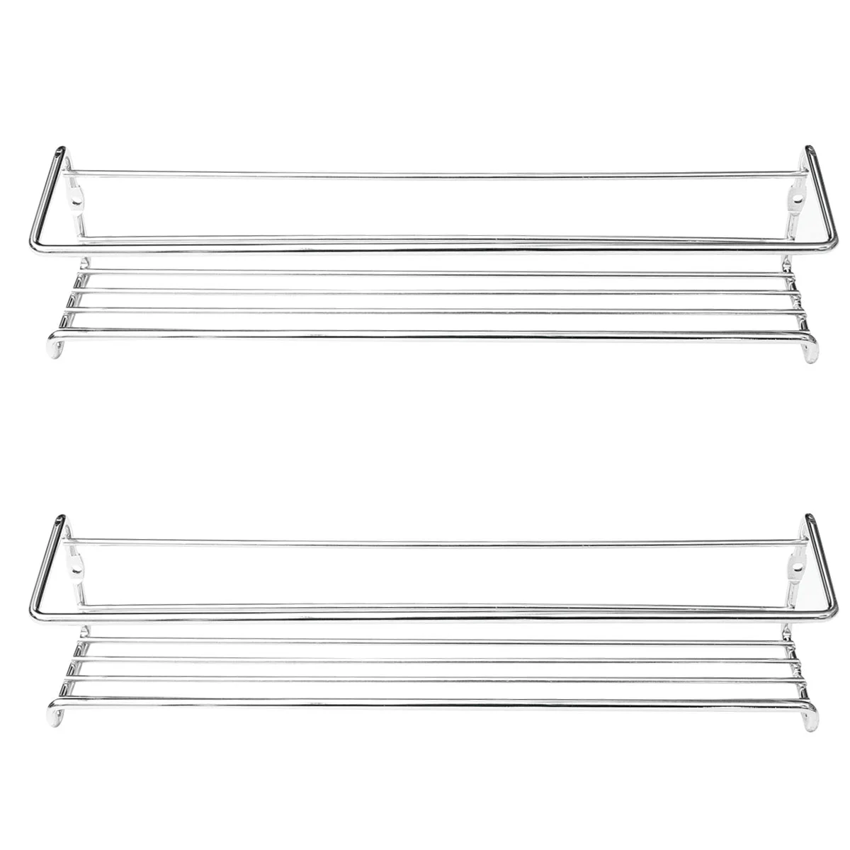 

2pcs Kitchen Storage Rack Stainless Steel Seasoning Organizer Shelf Kitchen Bathroom Storage Rack Wall Shelf for Kitchen Toilet