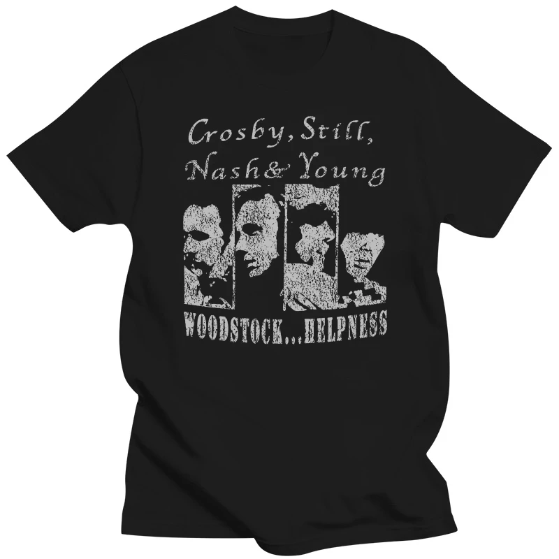 

Новинка Мужская футболка crosby stiкал nash and young Rock черная одежда 1-A-129