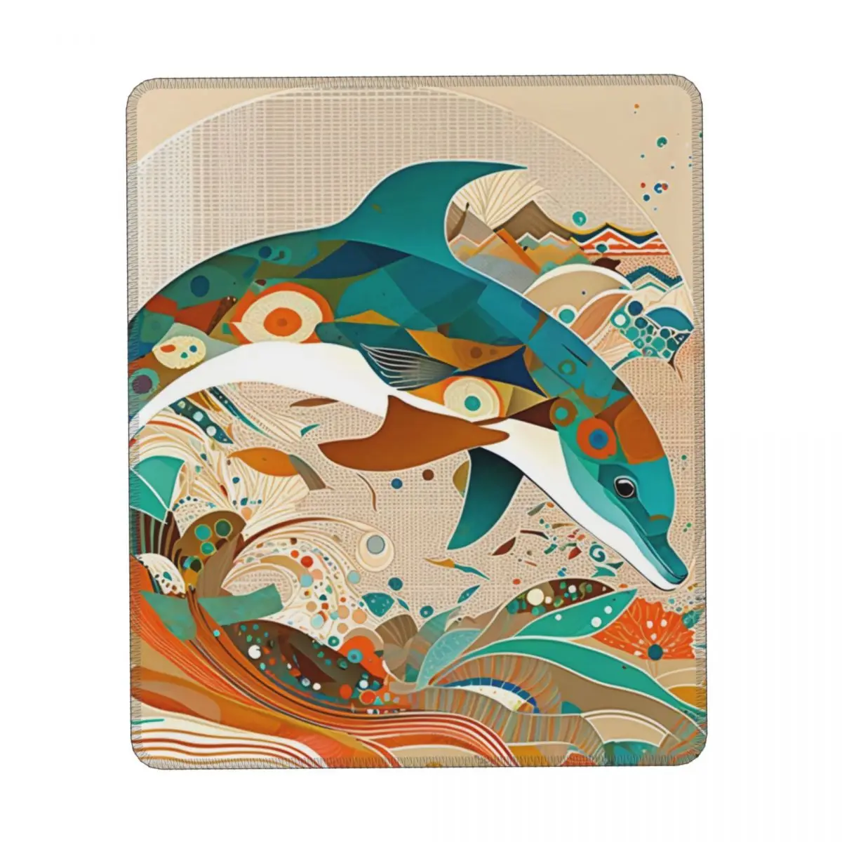 

Dolphin Vertical Print Mouse Pad Vibrant Illustration Soft Fantasy Mousepad Table Non Slip Rubber Mouse Pads