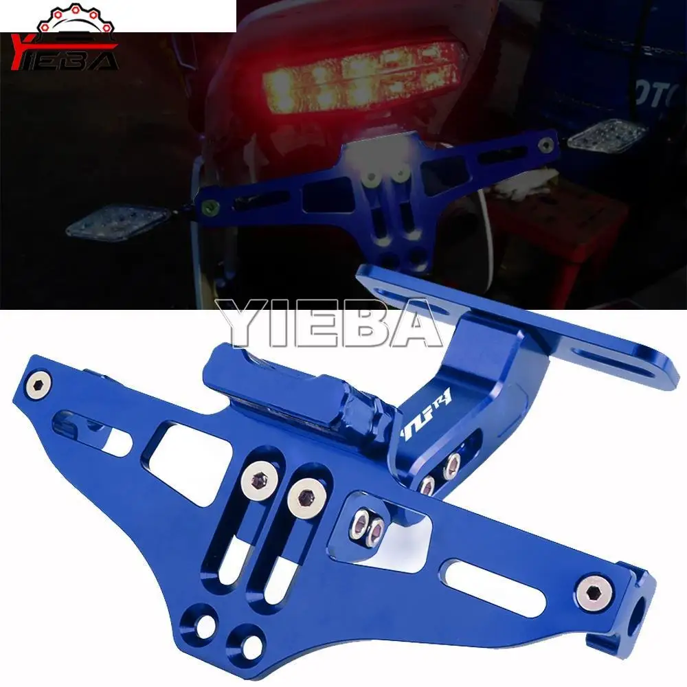 

CNC Motorcycle Adjustable License Number Plate Frame Holder Bracket With LED Light For Yamaha YZF R1 YZFR1 YZF-R1 1998-2019 2018