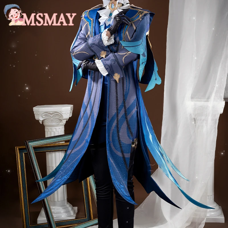 

Одежда для косплея MsMay Game Genshin Impact Neuvillette, женская и Мужская рубашка, брюки, костюм на Хэллоуин