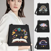 women shoulder messenger commute crossbody tote bag teacher series pattern designer small square bags shopping purse handbag