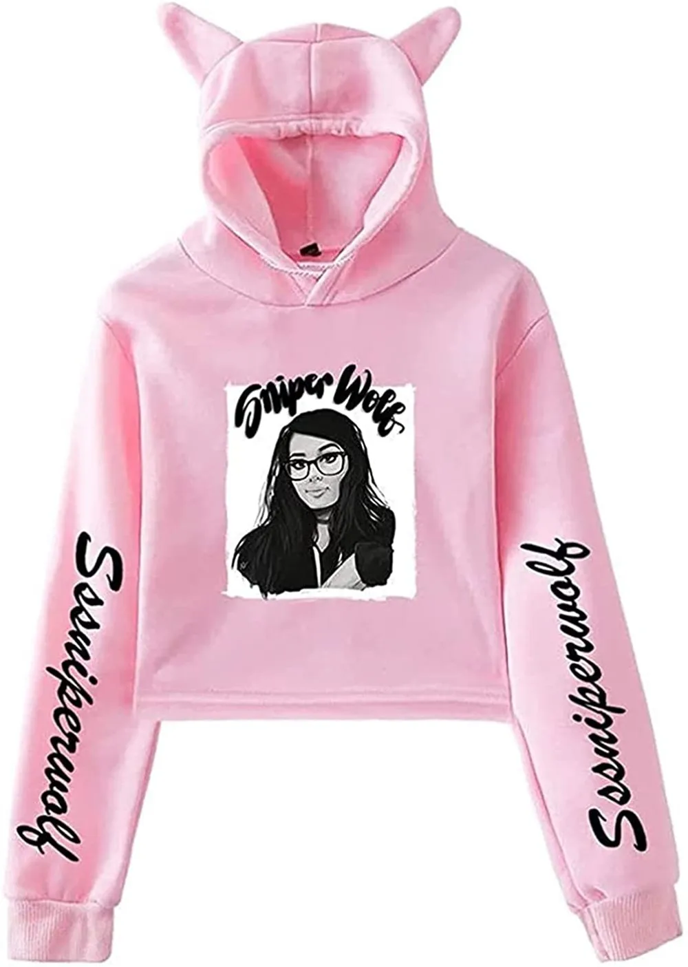 

SSSniperWolf Merch пуловер с котом укороченная Толстовка короткий топ Женская Толстовка Harajuku уличная одежда кавайная одежда